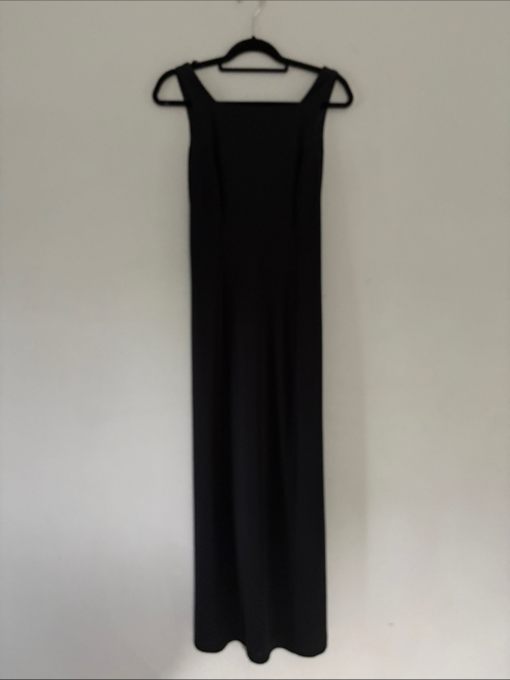 Elegant Square-Neck Black Maxi Dress